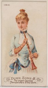 デューク ブランドのタバコ用の楽器シリーズ N82 のオーボエ、1888 年、1888 年。 作： Schumacher and Ettlinger