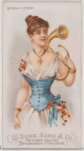 ローマン ホルン、デューク ブランドのタバコ用楽器シリーズ N82、1888 年、1888 年。 作： Schumacher and Ettlinger