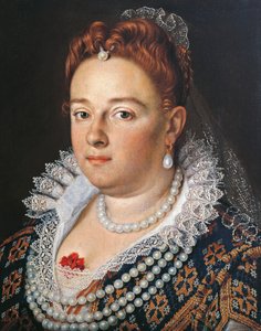 フランチェスコ・デ・メディチの妻ビアンカ・カッピエッロの肖像（絵画） 作： Scipione (1550 98) Pulzone