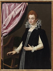 "マリー・ド・メディチ（1575-1642）の肖像"。スキピオーネ・プルツォーネ（1550-1598）の絵画 - 1594年 - 油彩・キャンバス - 薄さ132,1x96,5 cm プライベート・コレクション