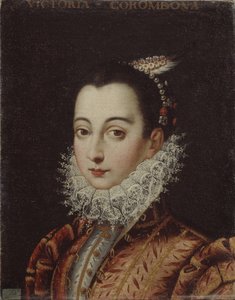 ヴィットーリア・アコランボーニ1557-1585の肖像、c。 1580 作： Scipione Pulzone