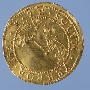 ジェームズ1世の4ポンドスコットランド（ハットピース）、エディンバラミント、1591（リバース）（ゴールド）（表側は58855を参照）