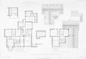 グラスゴーのホルムウッドの外観と内観(エングレービング) 作： Scottish School