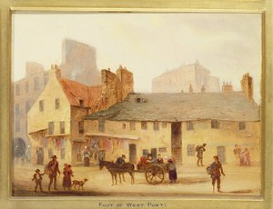 ウエストポートのふもと、エディンバラの詳細：旧市街の9つのビュー 作： Scottish School