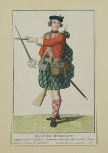 マルコムマクファーソン、ブラックウォッチ連隊の伍長、脱走のために撮影、1743年 作： Scottish School