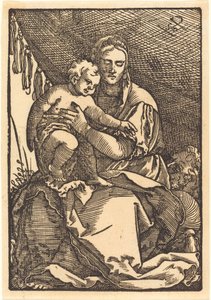 天蓋の下のマドンナと子供 作： Sebald Beham