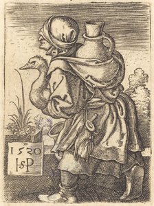 市場に行く農民の女性 作： Sebald Beham
