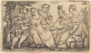 ピエロと 2 つの愛情のあるペア 作： Sebald Beham