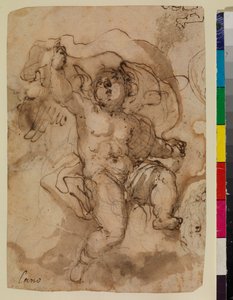 Putto on a cloud (レクト) 作： Sebastian (attr.to) Munoz