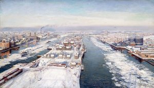 ノースビュークイーンズボロ橋（キャンバスに油彩） 作： Sebastian Cruset