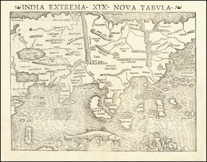 1542年、セバスチャン・ミュンスターによるアジア地図 作： セバスチャン・ミュンスター