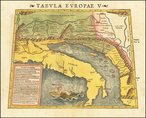 1545年 プトレマイオスの第5次ヨーロッパ地図 セバスチャン・ミュンスター著 作： セバスチャン・ミュンスター