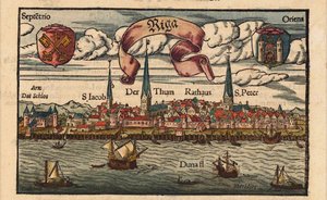 コスモグラフィアからのリガ、1568年頃
