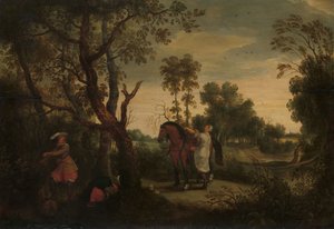 強盗の馬に乗る女：「De Gestrafte Rover」1635年頃（油彩・パネル）