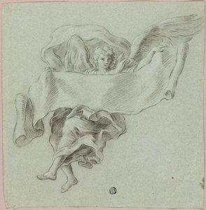 プッティを連れた天使 作： Sebastiano Conca