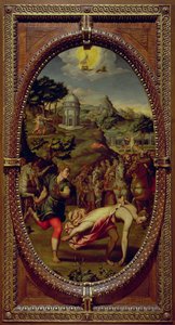 アタランタとヒッポメネス、1572年（スレートに油彩） 作： Sebastiano Marsili