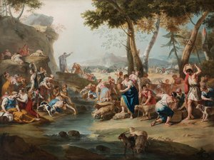 岩を打つモーゼ。 作： Sebastiano Ricci
