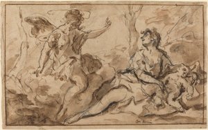 ハガルとイシュマエルに現れた天使 作： Sebastiano Ricci