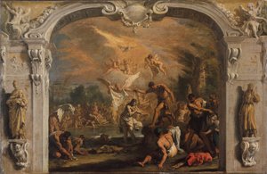 キリストの洗礼、ca。 1713-14。 作： Sebastiano Ricci