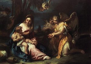 エジプトへのフライトでの休息 作： Sebastiano Ricci