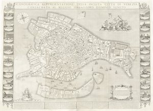 ヴェネツィアの輝かしい都市の図像表現 作： Sebastiano Ricci, Lodovico Ughi, Giovanni Antonio Faldoni for the map, with Francesco Zucchi
