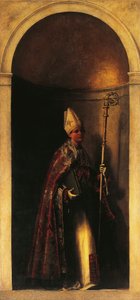 トゥールーズの聖ルイ、オルガン扉の装飾、約1509年、セバスティアーノ・デル・ピオンボ（約1485-1547）作、油彩・キャンバス、293x137cm、サン・バルトロメオ教会（イタリア、ヴェネツィア）。 作： Sebastiano del (c.1485 1547) Piombo