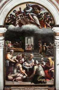 処女の誕生（絵画 作： Sebastiano del (c.1485 1547) Piombo