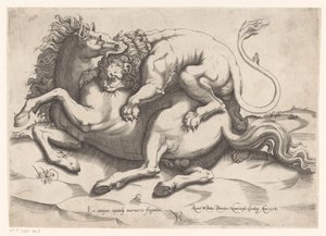 ライオンに襲われた馬 作： Sebastiano di Re