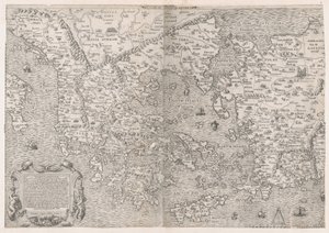ローマの素晴らしさの鏡: ギリシャの地図、16 世紀半ば。, 16 世紀半ば。 作： Sebastiano di Re