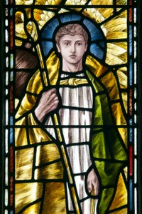 Mortehoe、St Mary、Heaton Butler＆Bayne、Selwyn Image、Archangel St Raphael detail、c.1890 作： Selwyn Image Selwyn Image
