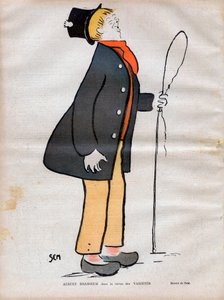 アルベール・ジュール・デュモン（1862-1932）、通称アルベール・ブラッスールは、ブルヴァール劇場の俳優であり、『Varietes』誌のオペレッタだった - SEM（Georges Goursat）（1863-1934）による風刺画（『Le rire de 1902 -』）。 作： Sem