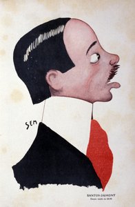セム（1863 - 1934）によるブラジルのエンジニア・航空技術者、アルベルト・サントス＝デュモン（1873 - 1932）の肖像。 作： Sem