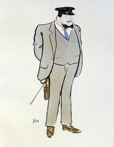 アンリ・ド・ロッシルトの肖像-セム（1863-1934）作、「Les Sports modernes」1906年8月号掲載。 作： Sem
