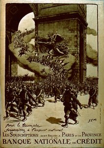 第一次世界大戦中のフランス国民借款のポスター（リトグラフ 作： Sem