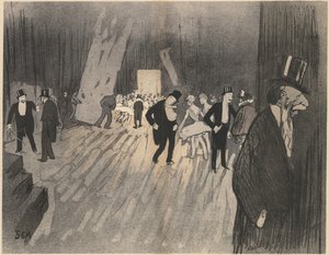 バレエの舞台裏c。 1900。 作： Sem