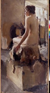 ヌード（ヌード）。 Semyon Gavrilovich Nikiforov（1877-1912）による絵画、キャンバスに油彩 作： Semen Gavriilovich Nikiforov