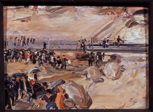 サンレモ (イタリア) を歩きます。 Semyon Gavrilovich Nikiforov (1877-1912) の作品、厚紙に油彩 作： Semen Gavriilovich Nikiforov