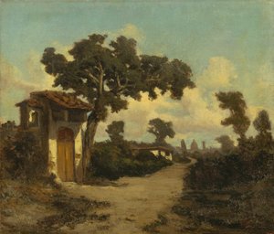 Firenzen ympäristössä, kirjoittanut Serafino De Tivoli (1825-1892), öljy kankaalle, 31x37 cm 作： Serafino de Tivoli