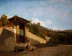 ヴィラ・トスカーナのポルティコ 1861年頃 （油彩・キャンバス 作： Serafino de Tivoli