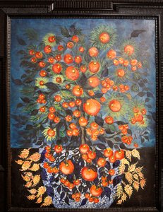 リンゴと葉 1928-30 (キャンバスに油彩) 作： Seraphine Louis