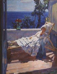 バルコニーの女性、1916