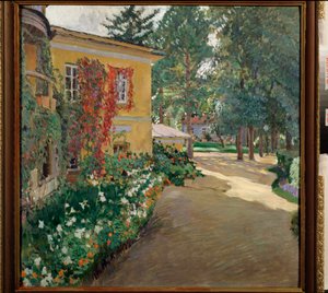 田舎の邸宅で-セルゲイ・アルセニエヴィッチ・ヴィノグラード（1869-1938）による絵画、キャンバスに油彩 作： Sergei Arsenevich Vinogradov