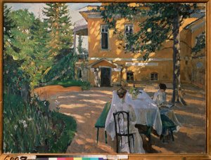 In Summer - Sergei Arsenyevich Vinogradov (1869-1938) 作、キャンバスに油彩 作： Sergei Arsenevich Vinogradov