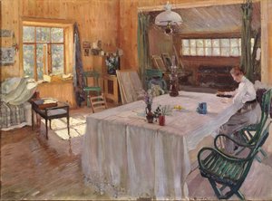 アーティストの家でKonstantin Korovin、1907 作： Sergei Arsenevich Vinogradov