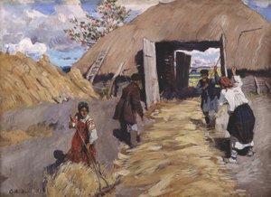 脱穀、1916 作： Sergei Arsenevich Vinogradov