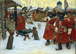 ストレルツィの一座 (ストレレット) - セルゲイ・ヴァシリエヴィッチ・イワノフ (1864-1910) 作、キャンバスに油彩