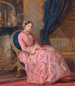 19世紀半ばのロシアの大公マリアニコラエフナの肖像画。 作： Sergei Ivanovich Gribkov