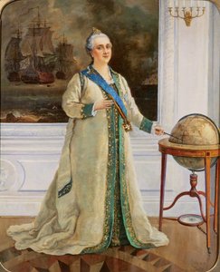 海軍正装姿の女帝エカチェリーナ 2 世 (1729-96) 作： Sergei Varlenovich Pen