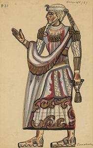 祭司。ヴォルフガング・アマデウス・モーツァルトのオペラ 『DieZauberflöte』の衣装デザイン。