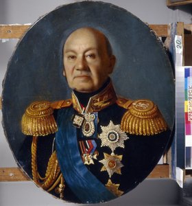 Portrait du comte Arseny Andreyevich Zakrevsky (Arseni Andreyevich Zakrevski) (1783-1865)。 Peinture de Sergey (Sergei, Serguei) Konstantinovich Zaryanko (Zarianko) (1818-1870), huile sur toile, apres 1848. Art russe 19e siecle, classicisme. 国対すり子